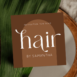 Modern Boho Terracotta Einzigartiger Salon Quadratische Visitenkarte