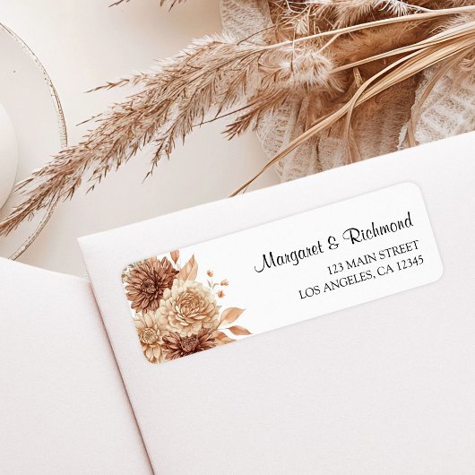 Modern Boho Terracotta Floral Wedding Address