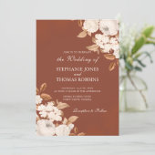 Modern Boho Terracotta Florenz Einladung zur Hochz (Stehend Vorderseite)