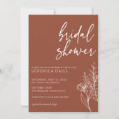 Modern Boho Terracotta Foto Brautparty Einladung (Vorderseite)