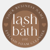 Modern Boho Terracotta Lash Bath Foam Cleanser Runder Aufkleber (Vorderseite)