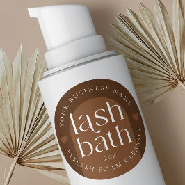 Modern Boho Terracotta Lash Bath Foam Cleanser Runder Aufkleber