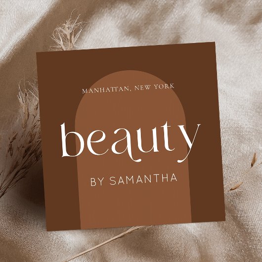 Modern Boho Terracotta Lash Brows Beautician Quadratische Visitenkarte