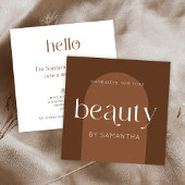 Modern Boho Terracotta Lash Brows Beautician Quadratische Visitenkarte