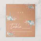 Modern Boho Terracotta Script Wedding Platzkarte (Außenseite Aufgefaltet)