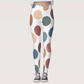 Modern Boho Terracotta & Teal Polka Dot Leggings (Vorderseite)