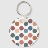 Modern Boho Terracotta & Teal Polka Dot Schlüsselanhänger (Rückseite)