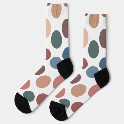 Modern Boho Terracotta & Teal Polka Dot Socken (Linkes Detail)