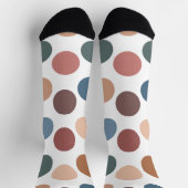 Modern Boho Terracotta & Teal Polka Dot Socken (Oben)