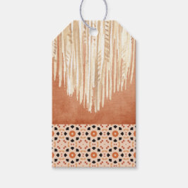 Modern Boho Terracotta Tile Macrame Geschenkanhänger
