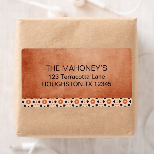 Modern Boho Terracotta Tile Südwestliche Adresse (Insitu)