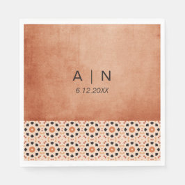 Modern Boho Terracotta Tile Wedding Serviette