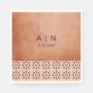 Modern Boho Terracotta Tile Wedding Serviette