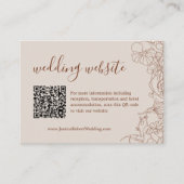 Modern Boho Terracotta Wedding Details QR Code Begleitkarte (Vorderseite)