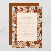 Modern Boho Terracotta Wildblumen Brautparty Einladung (Vorne/Hinten)