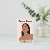 Modern Boho Trendy Woman Ohrringe Display Visitenkarte (Stehend Vorderseite)