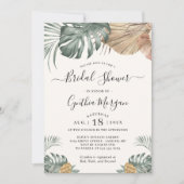 Modern Boho Tropical Monstera Leaf Brautparty Einladung (Vorderseite)