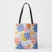 Modern Boho Tropical Palm Blätter Custom Tasche (Vorderseite)