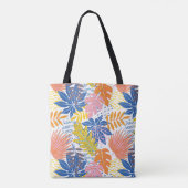 Modern Boho Tropical Palm Blätter Custom Tasche (Rückseite)