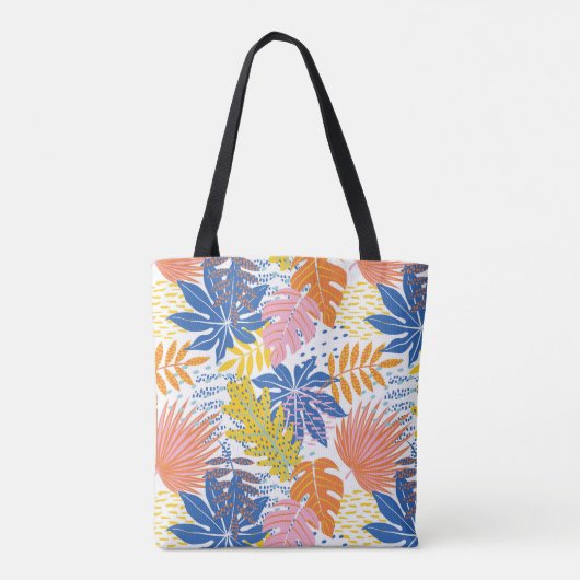 Modern Boho Tropical Palm Blätter Custom Tasche (Rückseite)