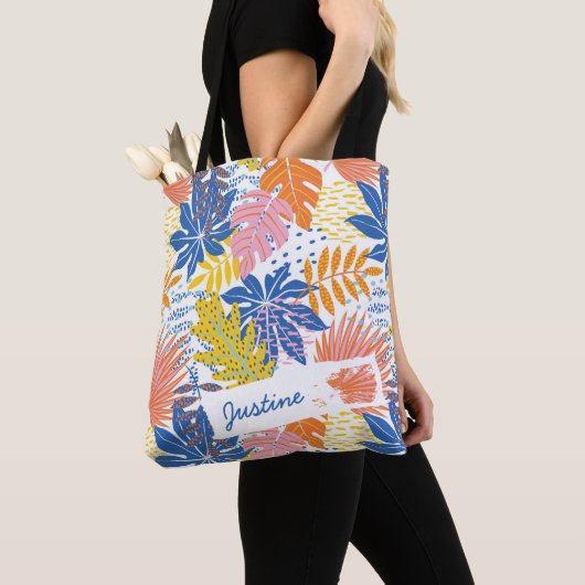 Modern Boho Tropical Palm Blätter Custom Tasche (Von Nahem)