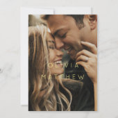 Modern Boho Turquoise Wedding Foto Einladung (Rückseite)