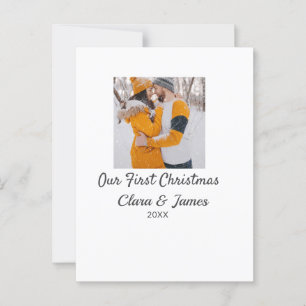 Modern boho unser erstes Weihnachts-Foto Postkarte