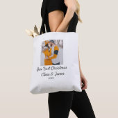 Modern boho unser erstes Weihnachts-Foto Tasche (Von Nahem)
