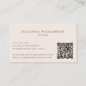 Modern Boho Vintag Soft Black Garden QR Visitenkarte (Rückseite)