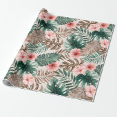 Modern Boho Wasserfarbe Tropenflora Geschenkpapier (Ungerollt)