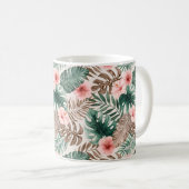 Modern Boho Wasserfarbe Tropenflora Kaffeetasse (VorderseiteRechts)