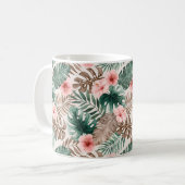 Modern Boho Wasserfarbe Tropenflora Kaffeetasse (Vorderseite Links)