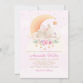 Modern Boho Watercolor Bunny Baby Dusche Einladung (Vorderseite)