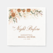 Modern Boho Watercolor Night Before Bridal Shower Serviette (Vorderseite)