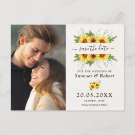 Modern Boho Watercolor Sonnenblumen Save the Date Ankündigungspostkarte