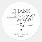 Modern Boho Wedding Cute Heart Thank You Gifts  Runder Aufkleber (Vorderseite)