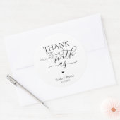 Modern Boho Wedding Cute Heart Thank You Gifts  Runder Aufkleber (Umschlag)