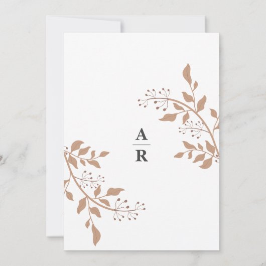 Modern Boho Wedding Einladung (Rückseite)