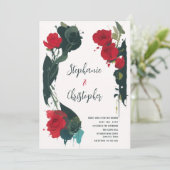 Modern Boho Wedding Einladung - Abstrakte Blume (Stehend Vorderseite)
