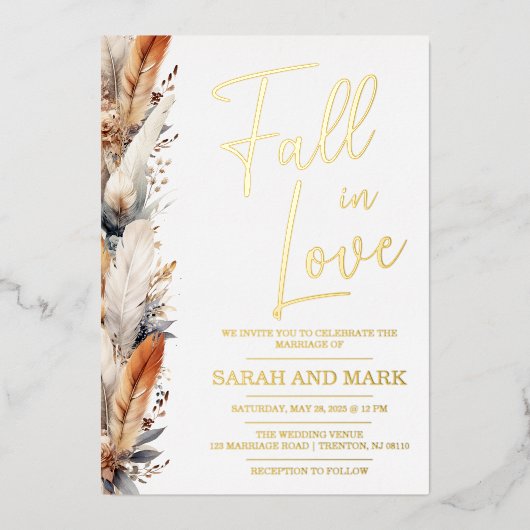 Modern Boho Wedding Einladung | Real (Vorderseite)