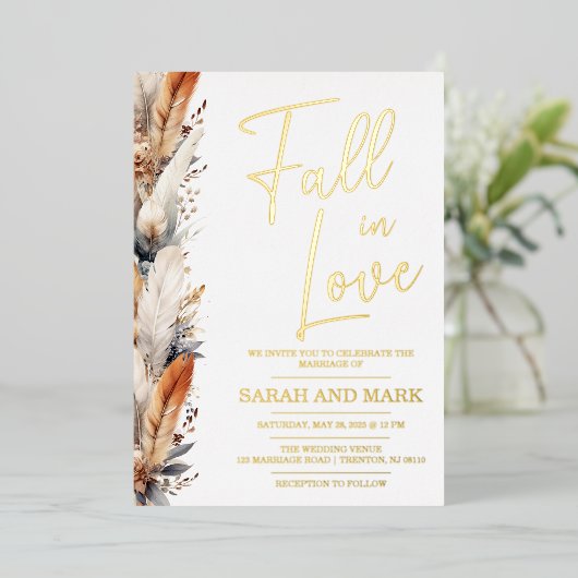 Modern Boho Wedding Einladung | Real (Stehend vorne)