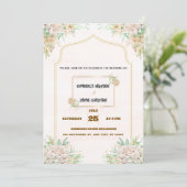 Modern Boho Wedding Invitation, Neutral Earth Tone Einladung (Stehend Vorderseite)