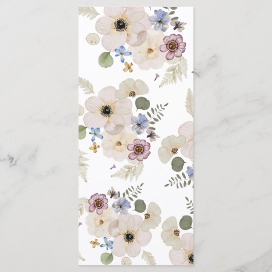 Modern Boho Wedding Menu Menükarte (Rückseite)