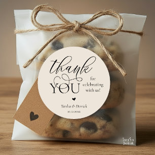 Modern Boho Wedding Niedlich Heart Danke für Ihre  Runder Aufkleber