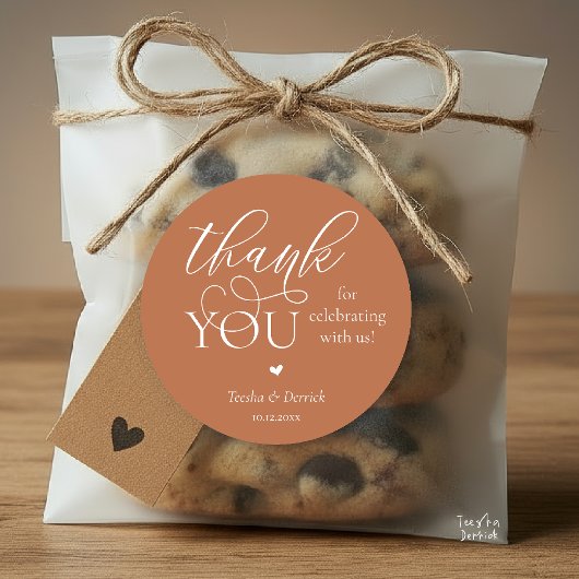 Modern Boho Wedding Niedlich Heart Danke für Ihre Runder Aufkleber