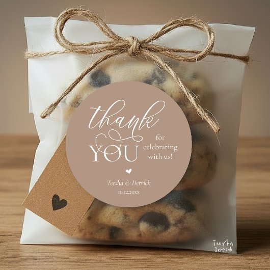 Modern Boho Wedding Niedlich Heart Danke für Ihre Runder Aufkleber
