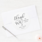 Modern Boho Wedding Niedlich Heart Danke für Ihre Runder Aufkleber (Umschlag)