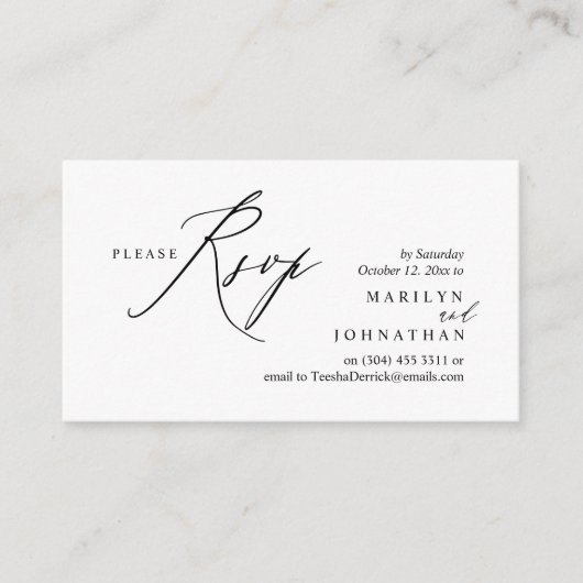 Modern Boho Wedding RSVP Begleitkarte (Vorderseite)