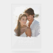 Modern Boho Wedding Welcome Foto Sign Acrylschild (Vorderseite)