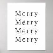 Modern Boho Weihnachten Merry Wall Art Print Poster (Vorne)